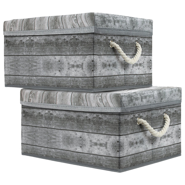 Pattern Storage Box (2 Pack Rustic Wood) – Sorbus Beauty