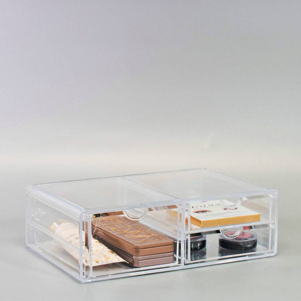 Sorbus Huge Acrylic Makeup Organizer - Extra Large Makeup Case & Display -  Stackable 3 Piece Cosmetic Organizers and Storage Set with Acrylic Drawers