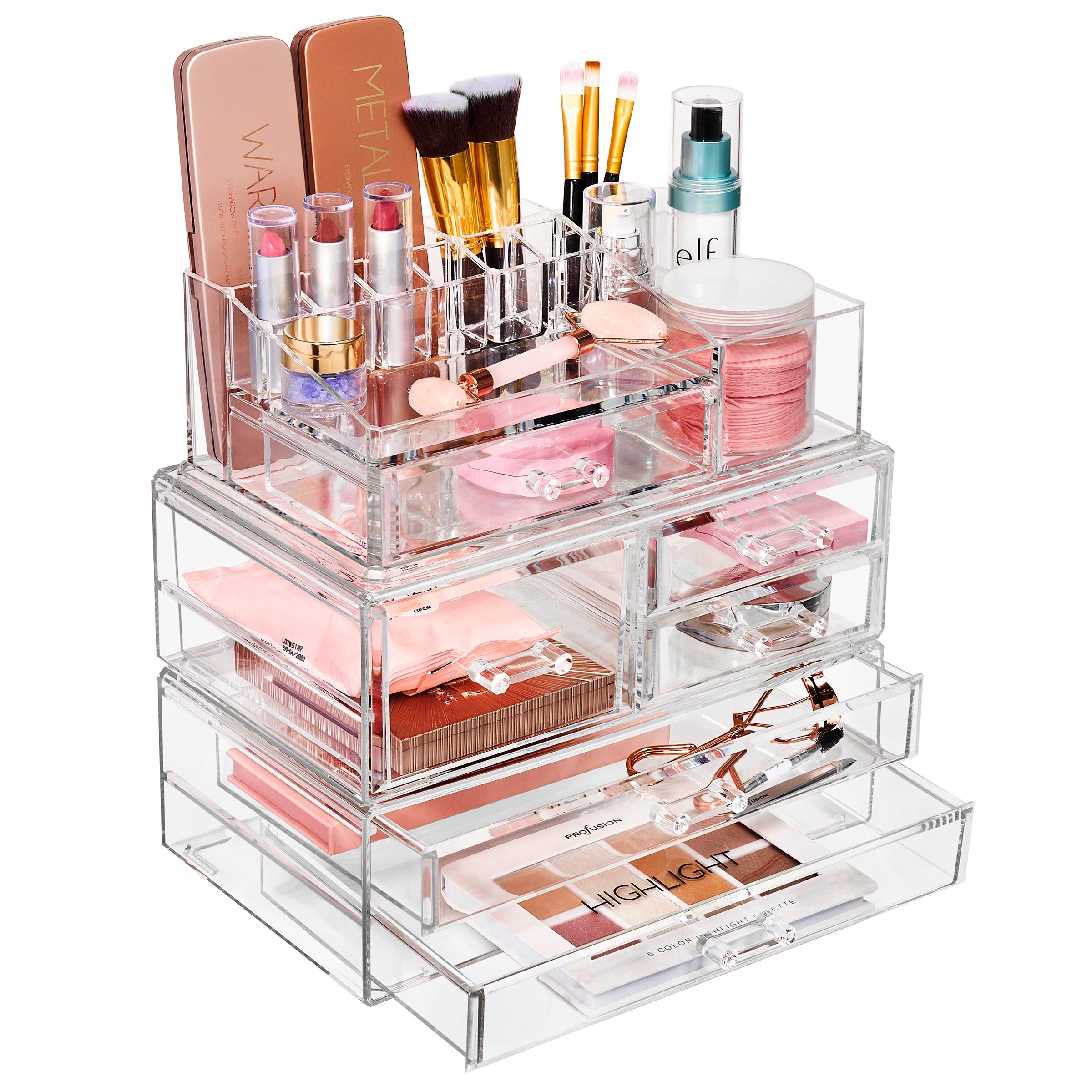 clear makeup tackle box Sorbus Acrylic Cosmetic & Makeup Storage Case
