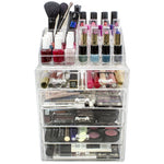Medium Clear Cosmetic Storage Organizer - (4 large / 2 small drawers) - sorbusbeauty