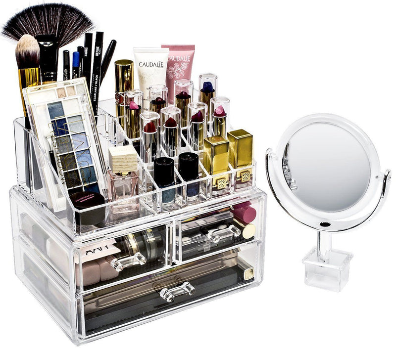 Makeup Organizer with Detachable Mirror - sorbusbeauty