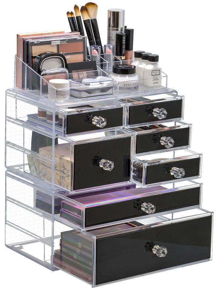 Large Deluxe Makeup Organizer Case - 3 Piece Set
