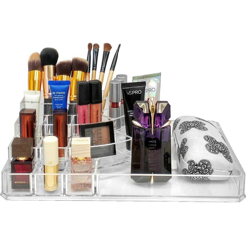 Top Sectional Cosmetic Storage Organizer - Round (XL) - sorbusbeauty