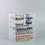 Medium Clear Diamond Makeup Organizer - (3 large / 4 small drawers)