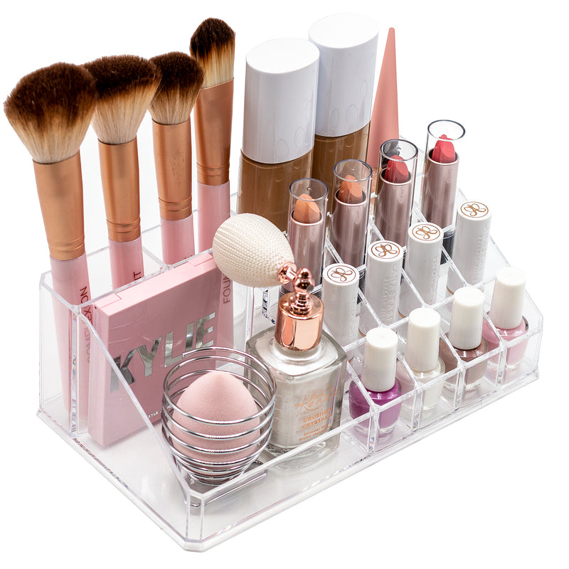 X-Large Clear Makeup Organizer Case - 4 Piece Set (9 Drawers)