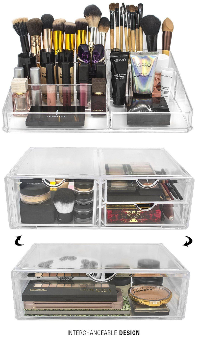 Extra Large Cosmetic Storage Case - 3 Piece Set - sorbusbeauty