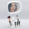 LED Vanity Mirror with Clear Makeup Organizer Tray Base