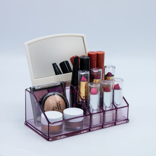 Mini Makeup Organizer with Mirror - Purple - sorbusbeauty