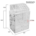 Medium Marble Style Cosmetic Storage Organizer - (3 large / 4 small drawers) - sorbusbeauty