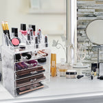 Medium Marble Makeup Organizer Set - (4 large / 2 small drawers/top tray)