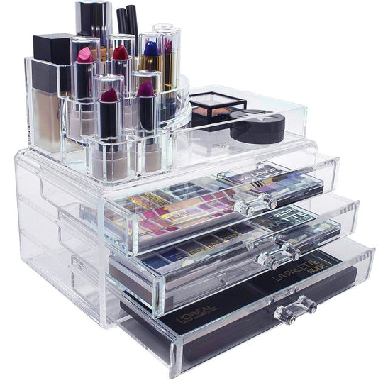 Small Round Top Makeup Organizer Set - Clear – Sorbus Beauty