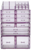 X-Large Clear Makeup Organizer Case - 4 Piece Set (12 drawers)