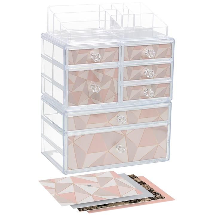 Large Deluxe Makeup Organizer Case - 3 Piece Set